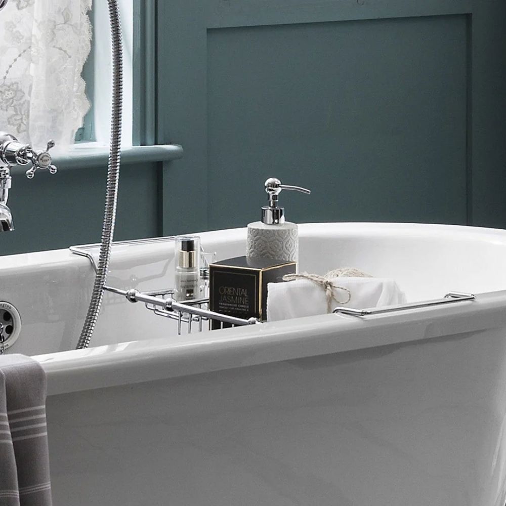 Burlington Chrome Brass Extendable Bath Rack