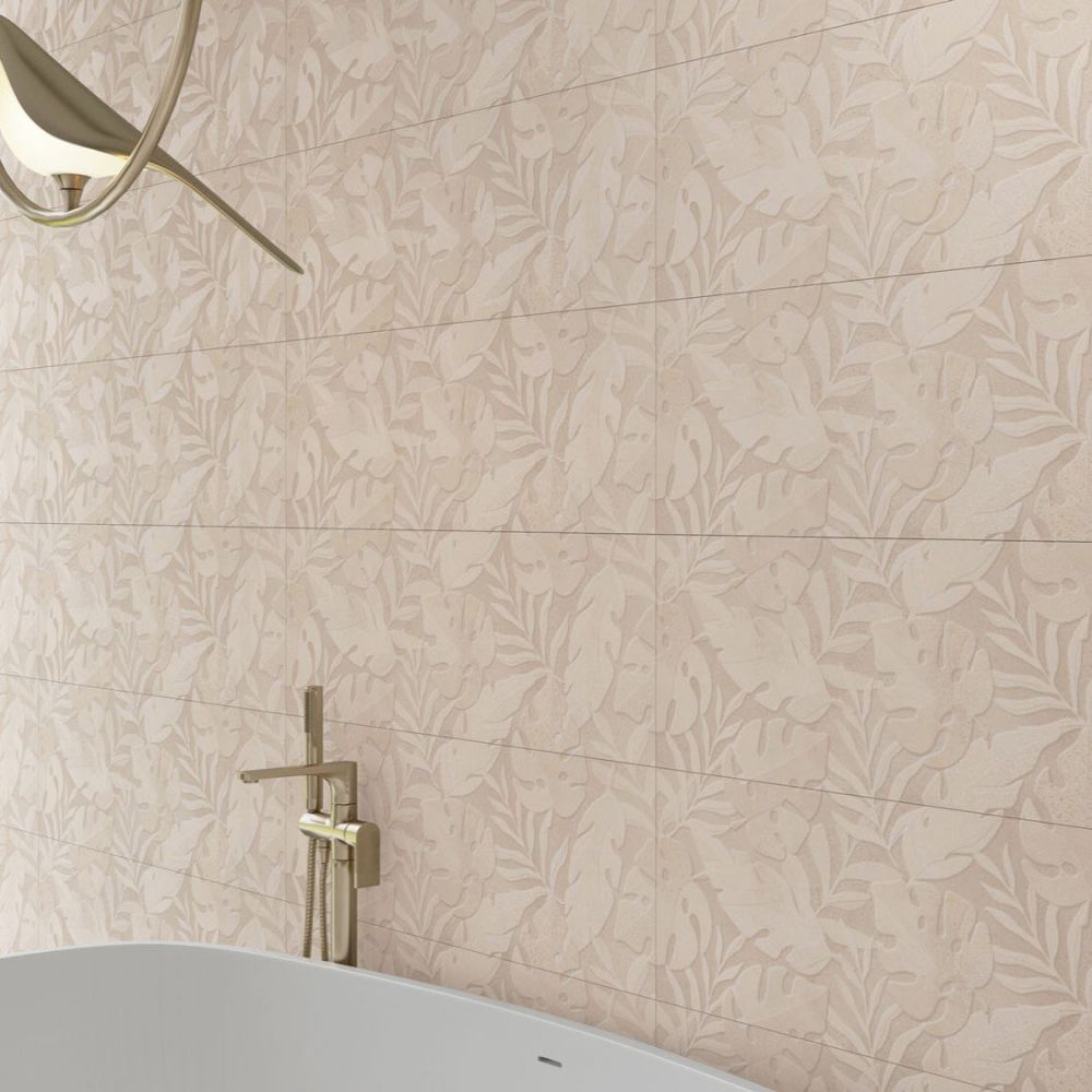 Moreno Beige Decor Leaf Effect Tile 300x900mm