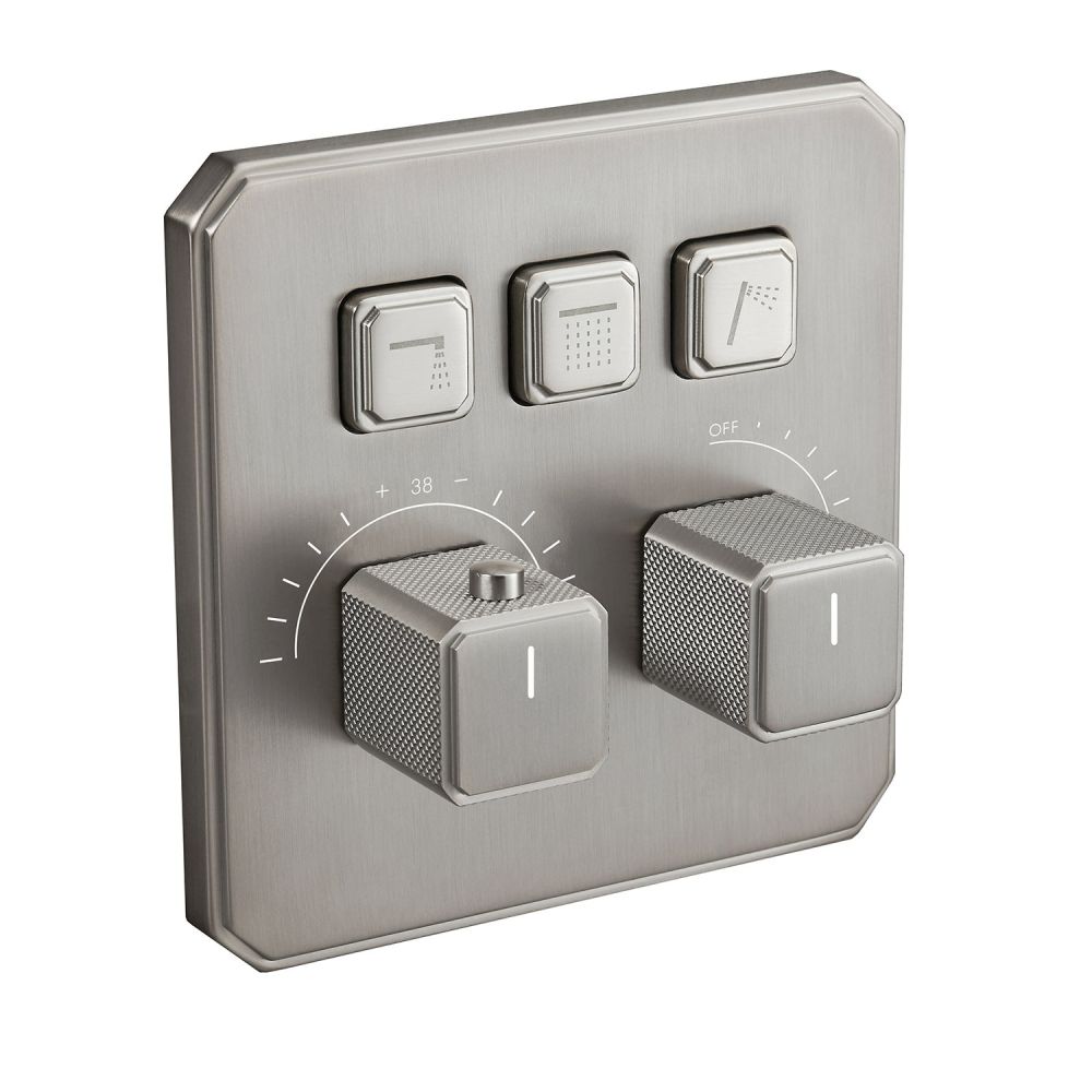 Flint Triple Outlet Concealed Valve Shower Pack - Brushed Nickel