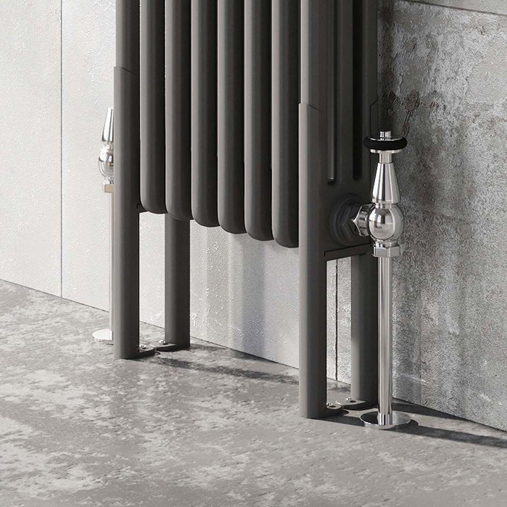 Upton Grey Pair of Triple Column Radiator Feet