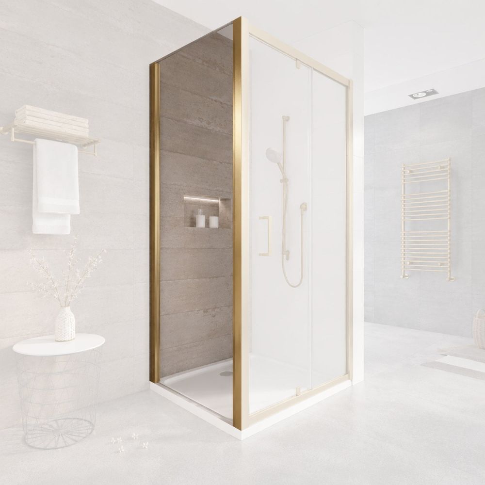 Fabio Brushed Gold Shower Side Panel