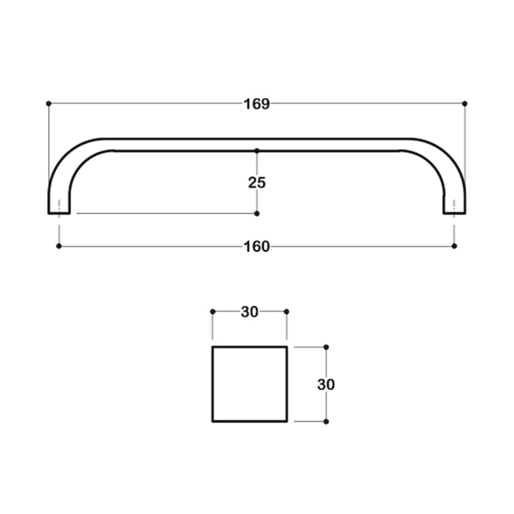 Quadro Brushed Nickel Handle Spec