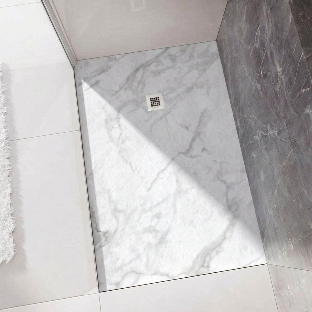 Peoria Arabesco White Marble Shower Tray