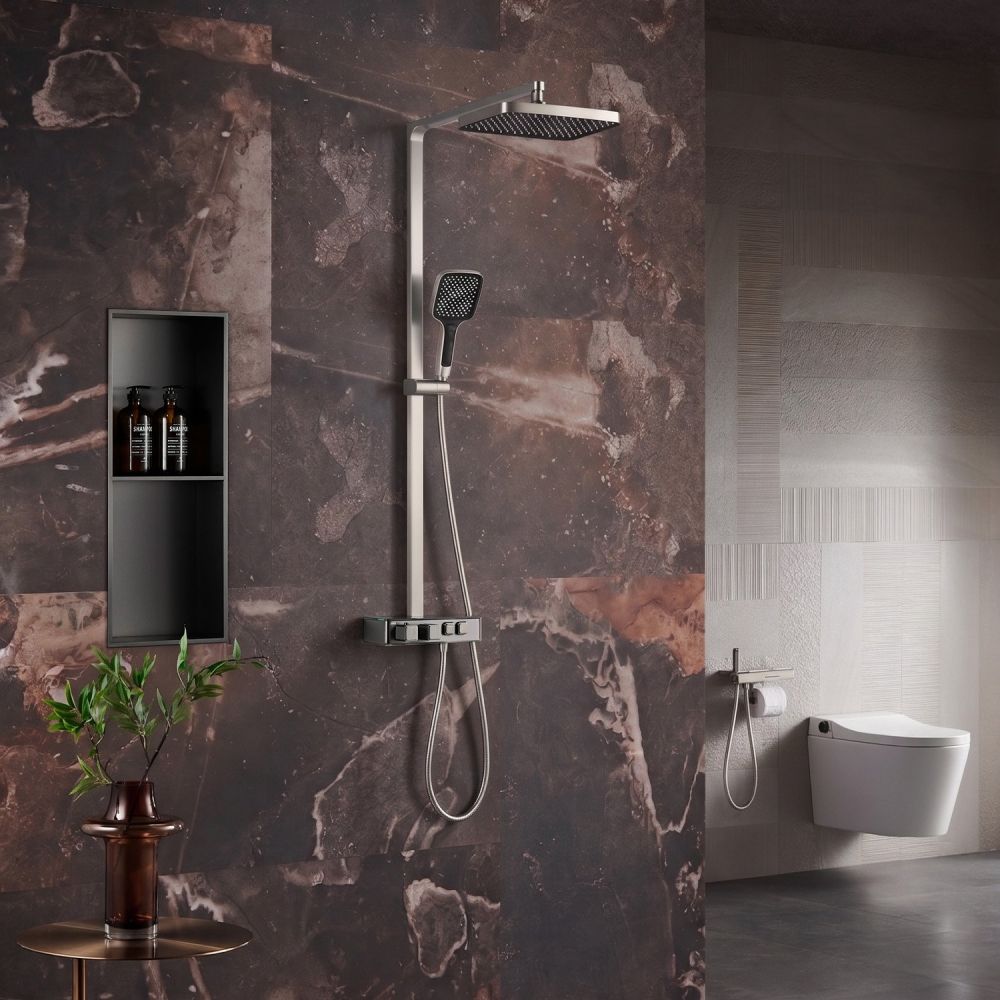 Flint Brushed Nickel Thermostatic Shower Pack