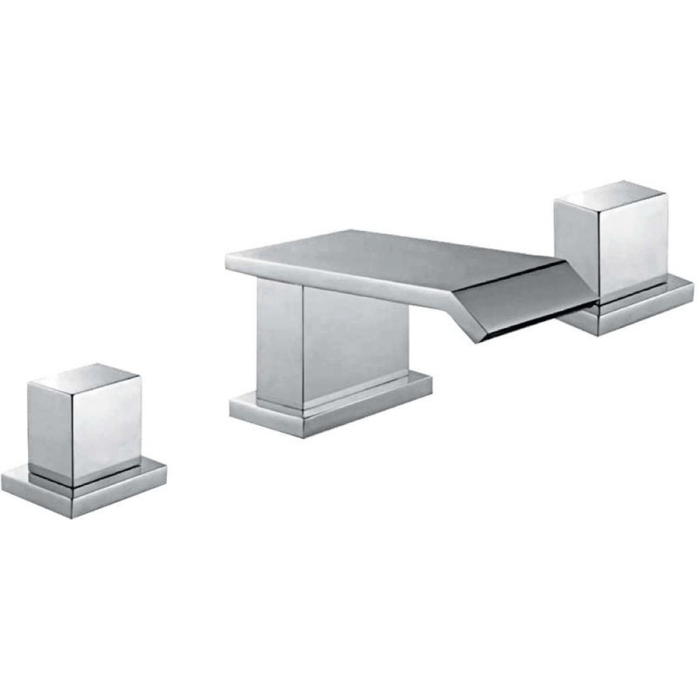 Cubic Chrome 3 Tap Hole Bath Filler Tap