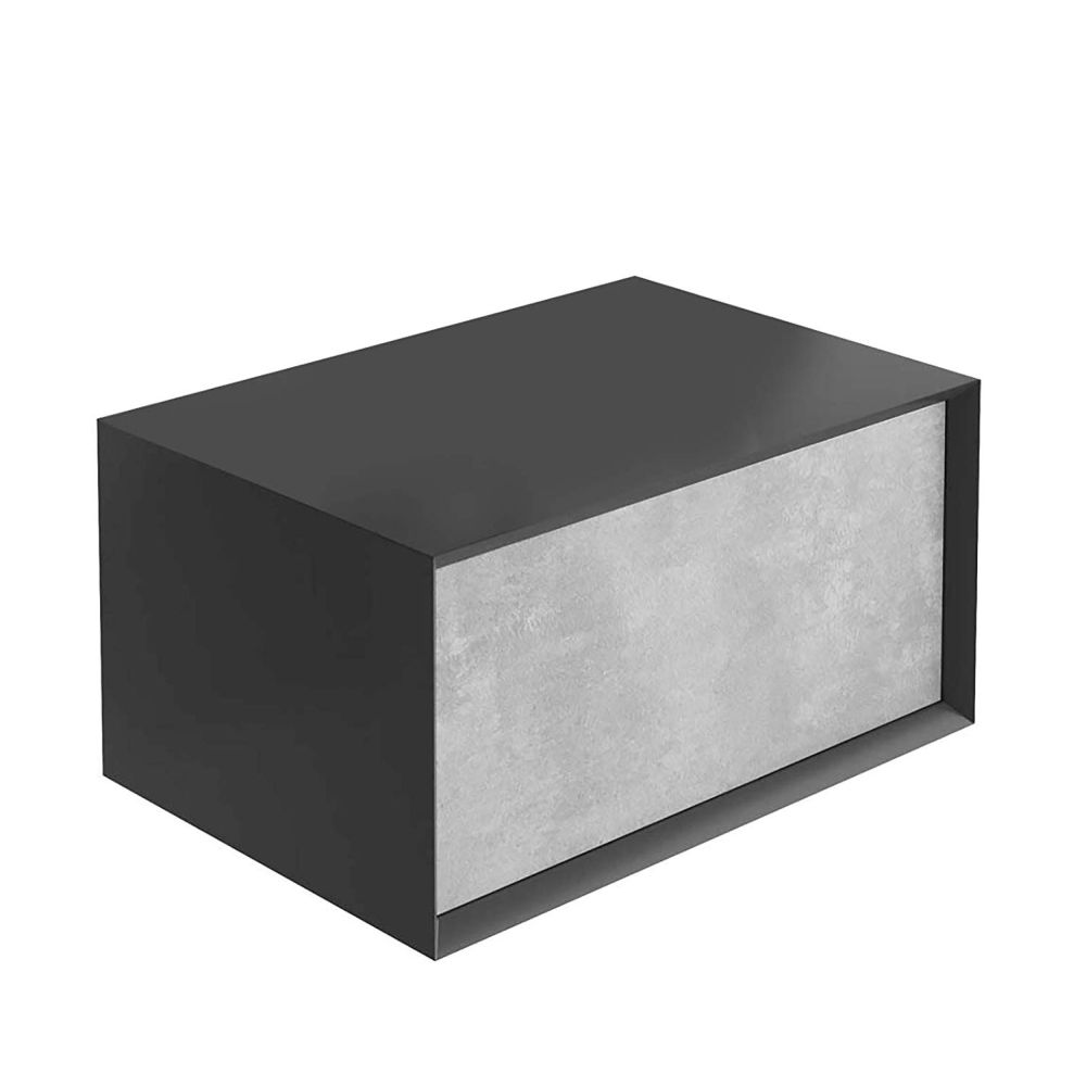 Devlin Black & Concrete Wall Hung Vanity Unit 800mm