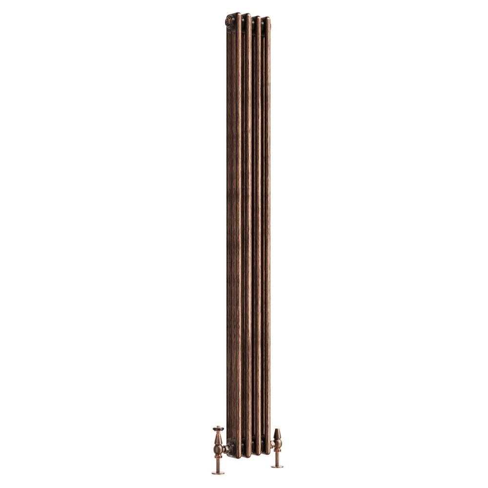 Clement Antique Copper Triple Vertical Column Radiator - 1800x200mm