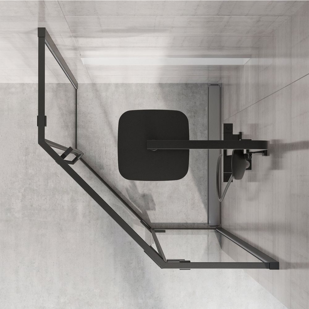 Taylor Black Penta Shower Enclosure 900x900mm
