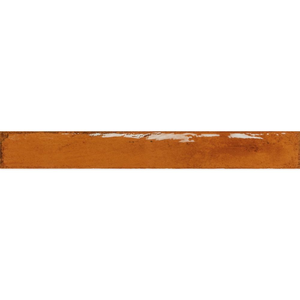 Capri Orange Gloss Ceramic Brick Tile - 400x50mm