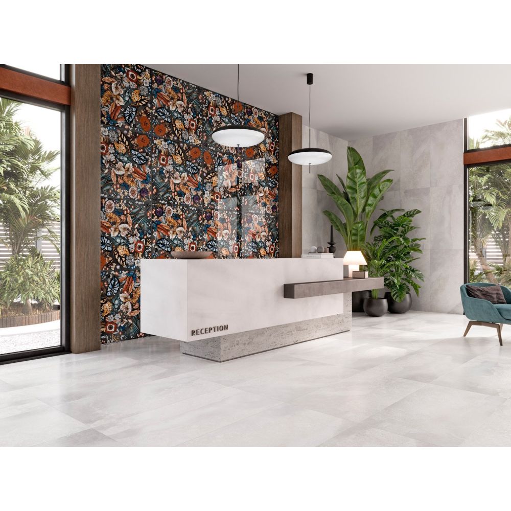 Saigon White Polished Porcelain Tile 1200x600mm