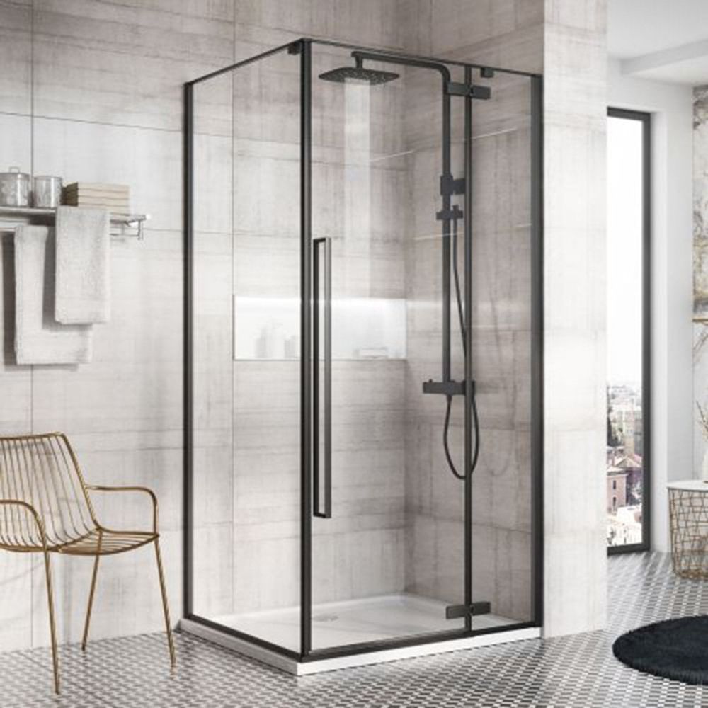 Taylor Black Shower Side Panel 800mm
