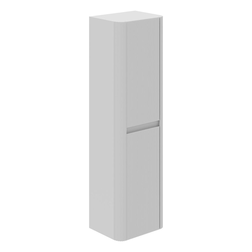 Wish Ribbed White Wall Hung Tall Storage Cabinet