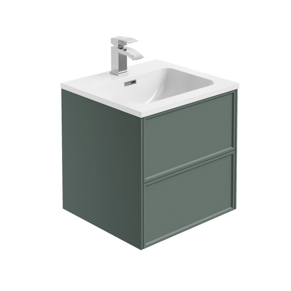 Kendal Pine Green Wall Hung Vanity Unit - 500mm