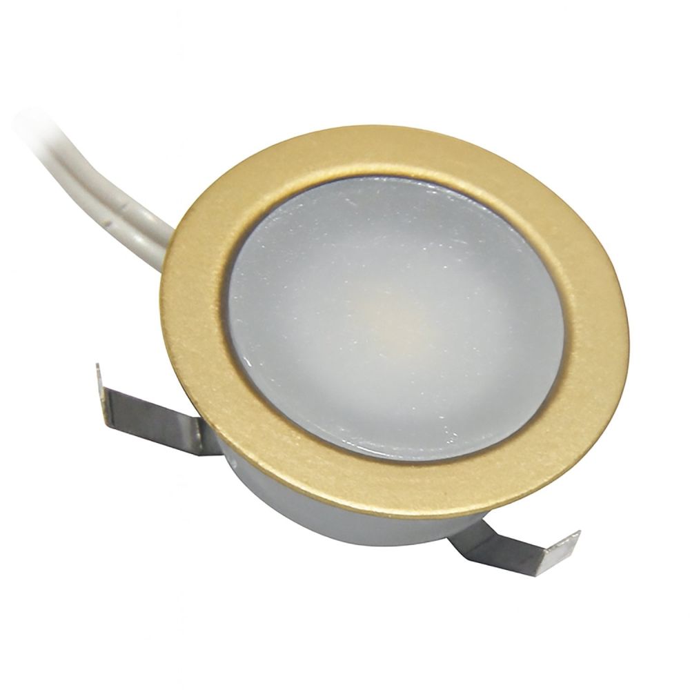 5 Light Round LED Gold Plinth Kit