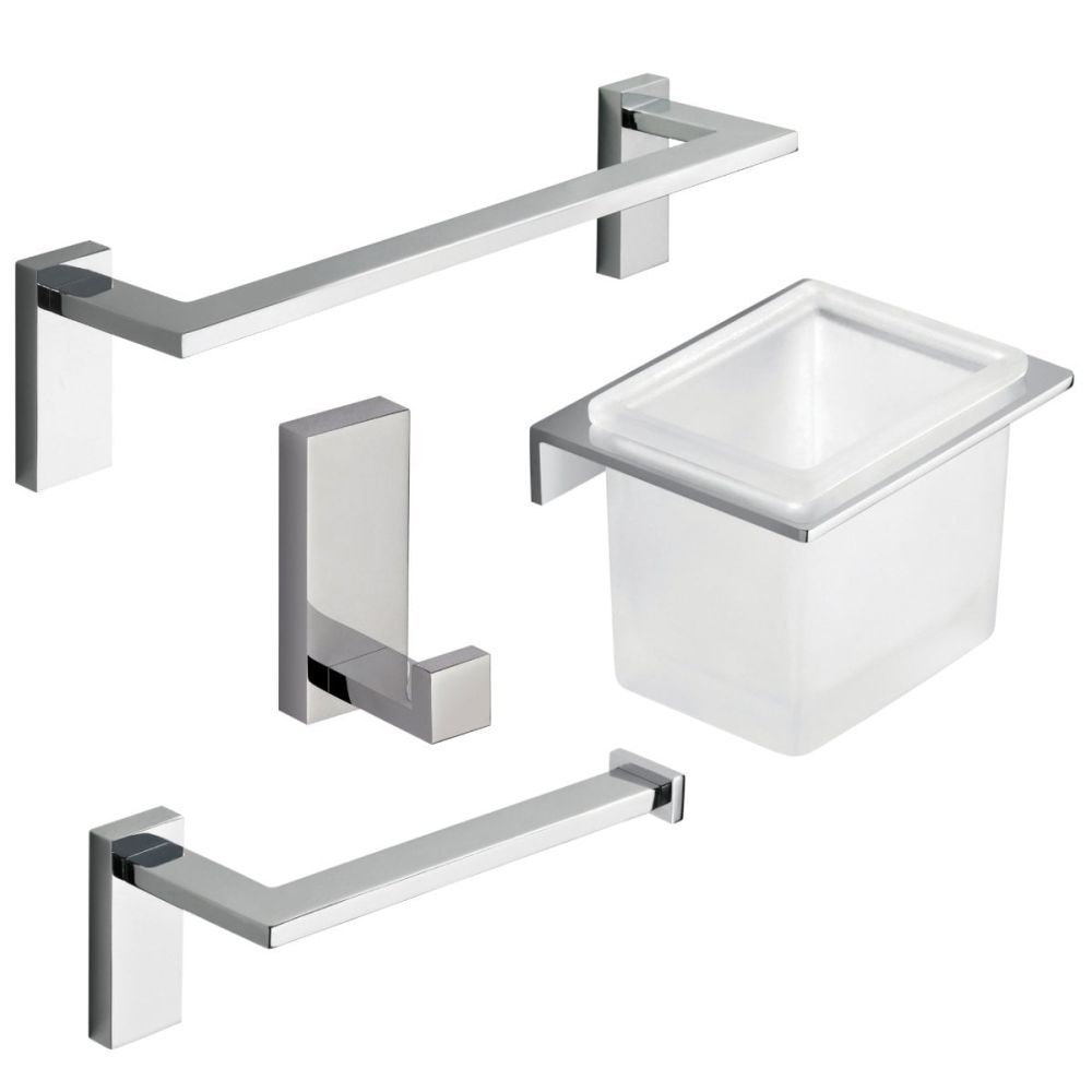 Nyland Chrome 4-Piece Bathroom Accessory Set