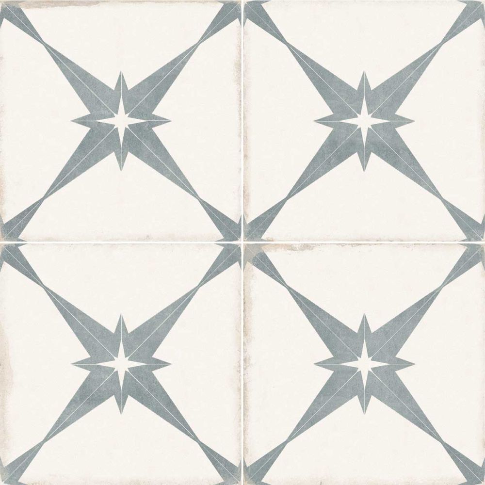 Almeria Aqua Patterned Matt Ceramic Tile  450x450mm
