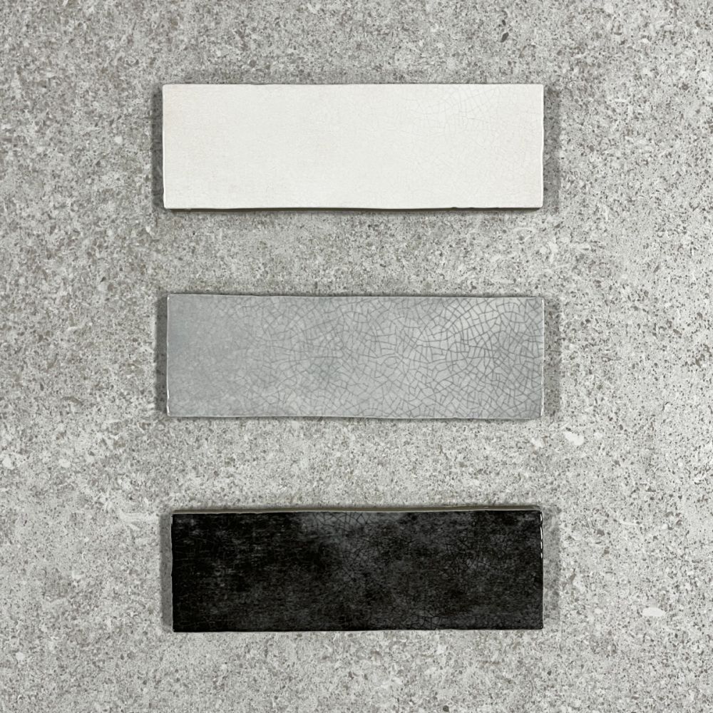 Borneo Soft White Crackle Gloss Porcelain Tile 65x200mm