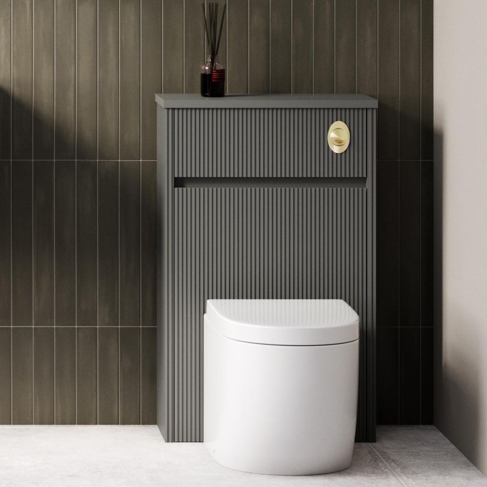 Bryce 500mm Ribbed Grey WC unit