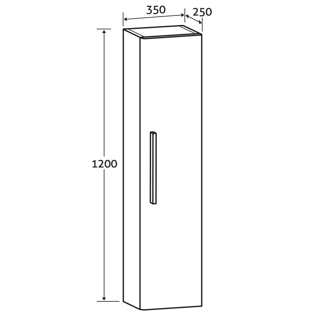 Esk Black Wall Mounted Tall Storage Cabinet with Nickel Handle