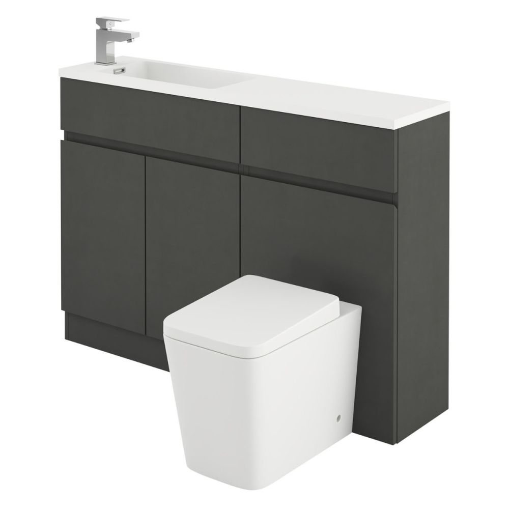 Hudson Charcoal Combination Vanity Basin & WC Unit 1200mm