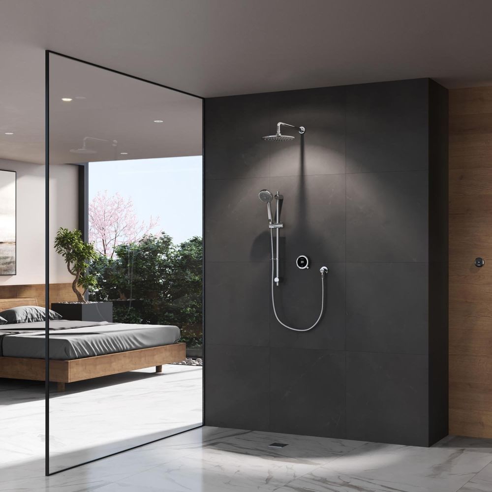 Aqualisa Quartz Touch Concealed Smart Shower With Adjustable Head and Fixed Wall Head - Hp/Combi