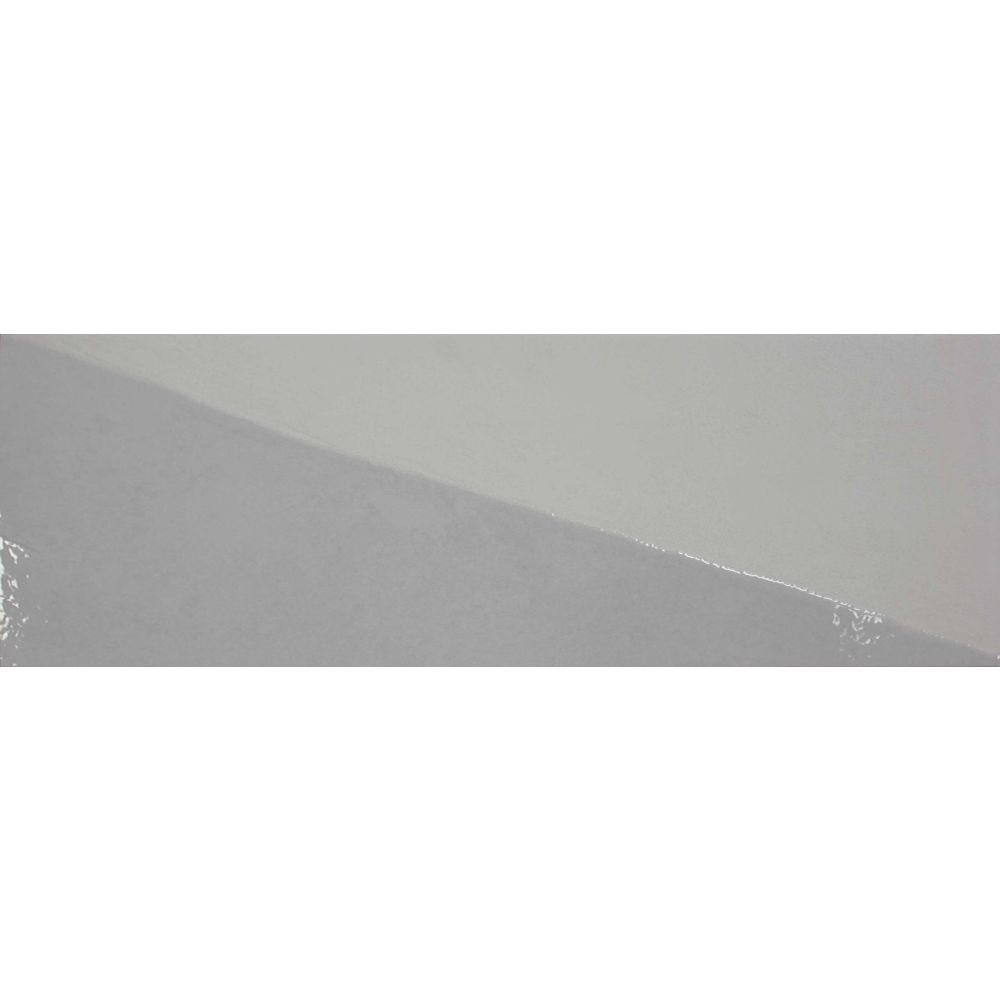 Prezza Silver Diagonal Decor Matt & Glossy Porcelain Brick Tile - 100x300mm