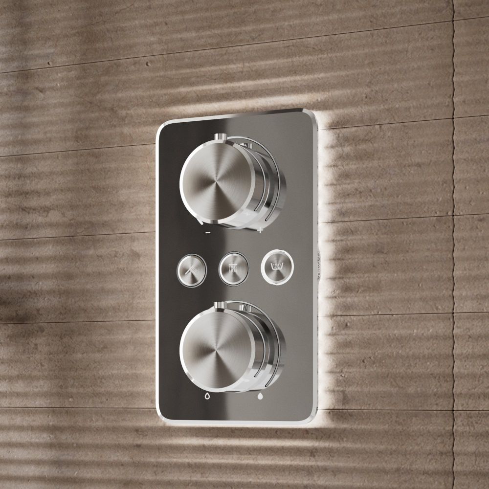 Aqualisa S1 Chrome Smart Digital Shower Triple Outlet (Slide Rail Kit with Bath Filler and Fixed Wall Head) Gravity Pumped