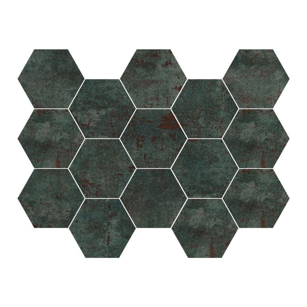 Metallon Hexagon Seagreen Mosaic 225x325mm