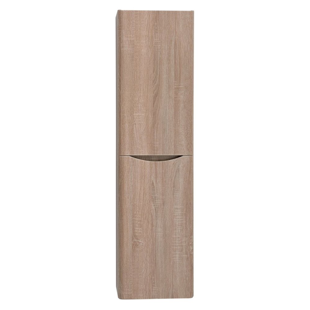 Erin Light Oak Wall Mounted Left Hand Tall Storage Cabinet