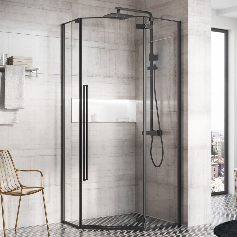 Taylor Black Penta Shower Enclosure 900x900mm