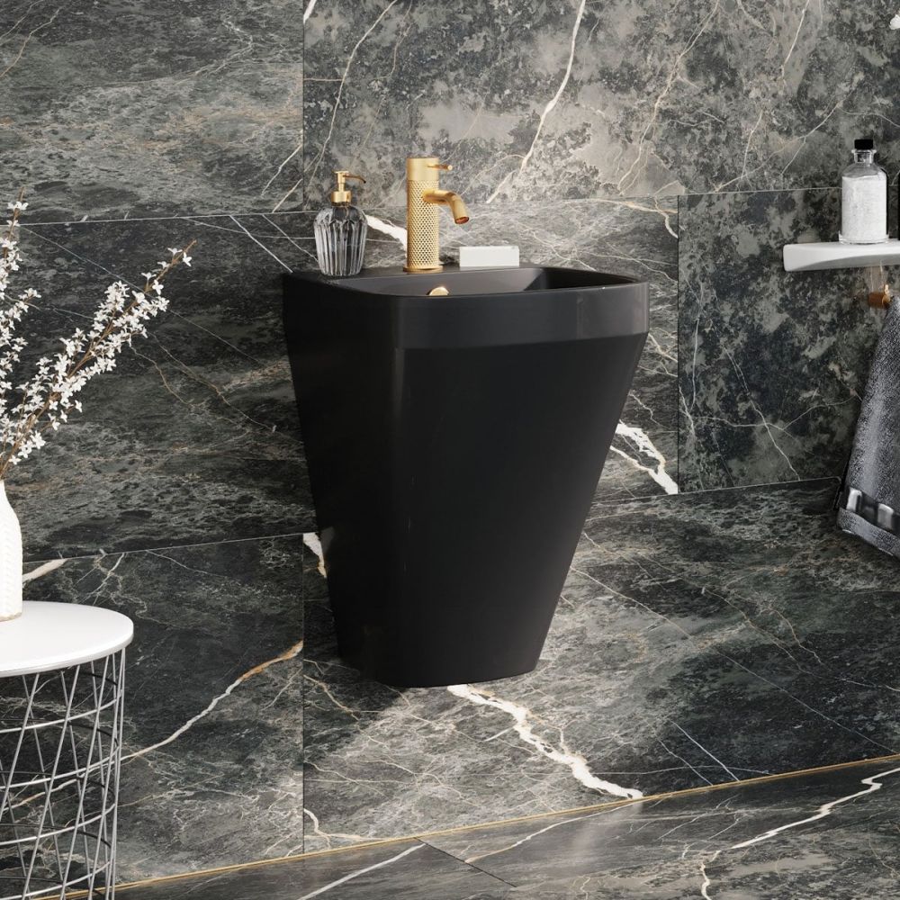 Belgrove Matt Black Wall Hung Basin