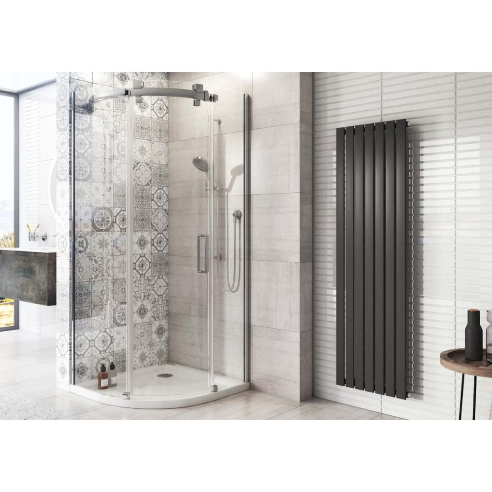 Perth Grey Single Vertical Flat Panel Radiator 1600x475mm