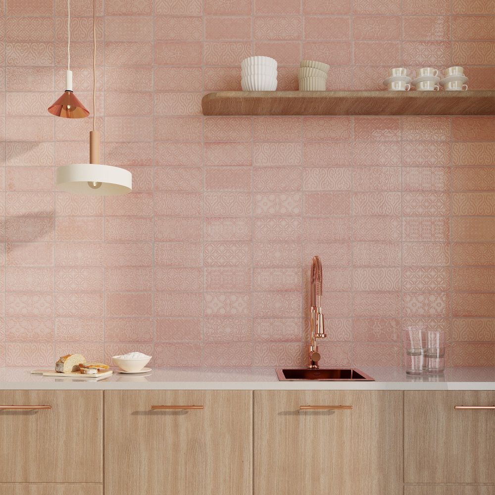 Zanzibar Salmon Gloss Ceramic Brick Tile 120x240mm