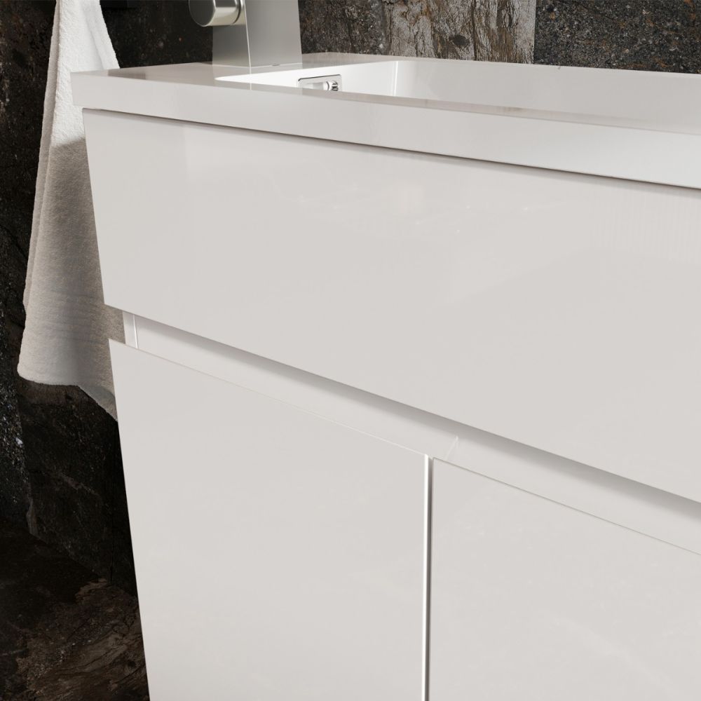 Hudson Gloss White Combination Vanity Basin & WC Unit 1000mm