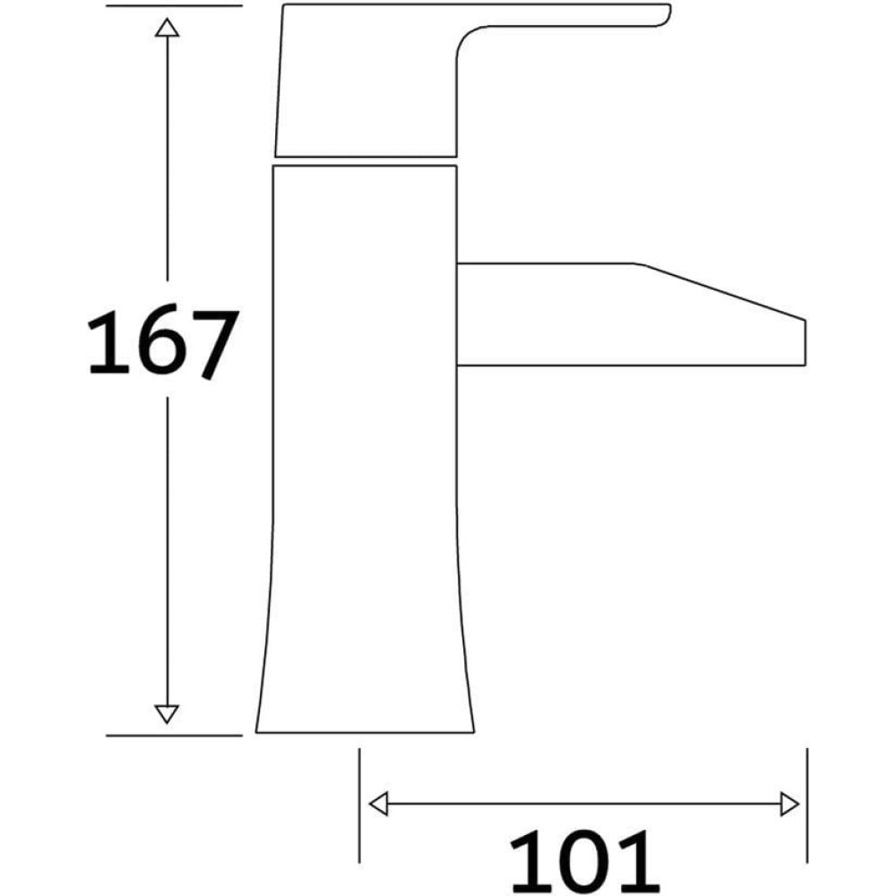 Citrus Chrome Waterfall Bath Shower Mixer Tap dimensions