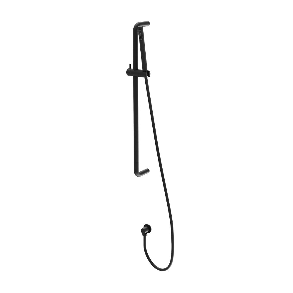 Elora Matt Black Round Shower Slide Rail Kit