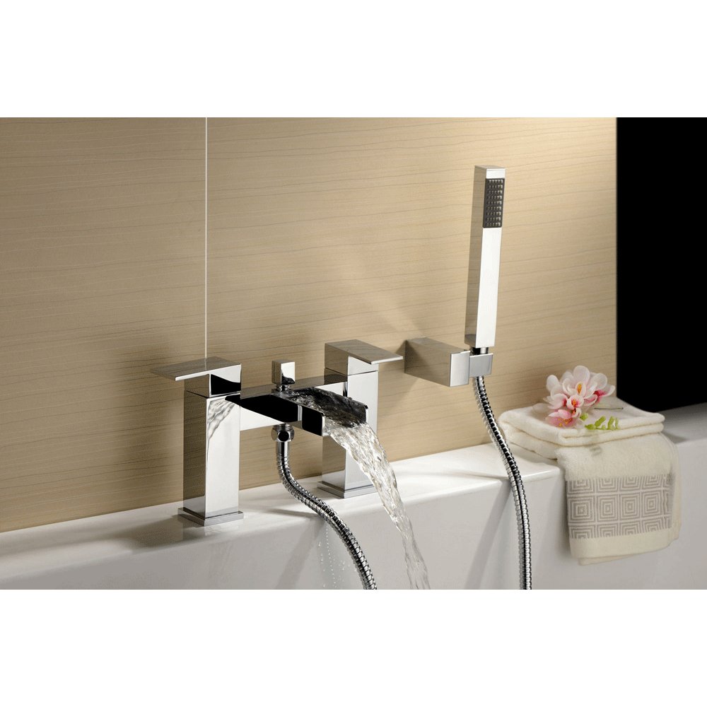 Cairo Chrome Waterfall Bath Shower Mixer Tap - Lifestyle image 2