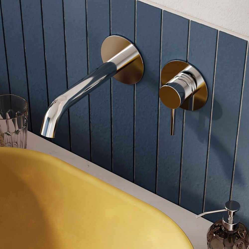 Elora Chrome Wall Mounted Basin Mixer Tap