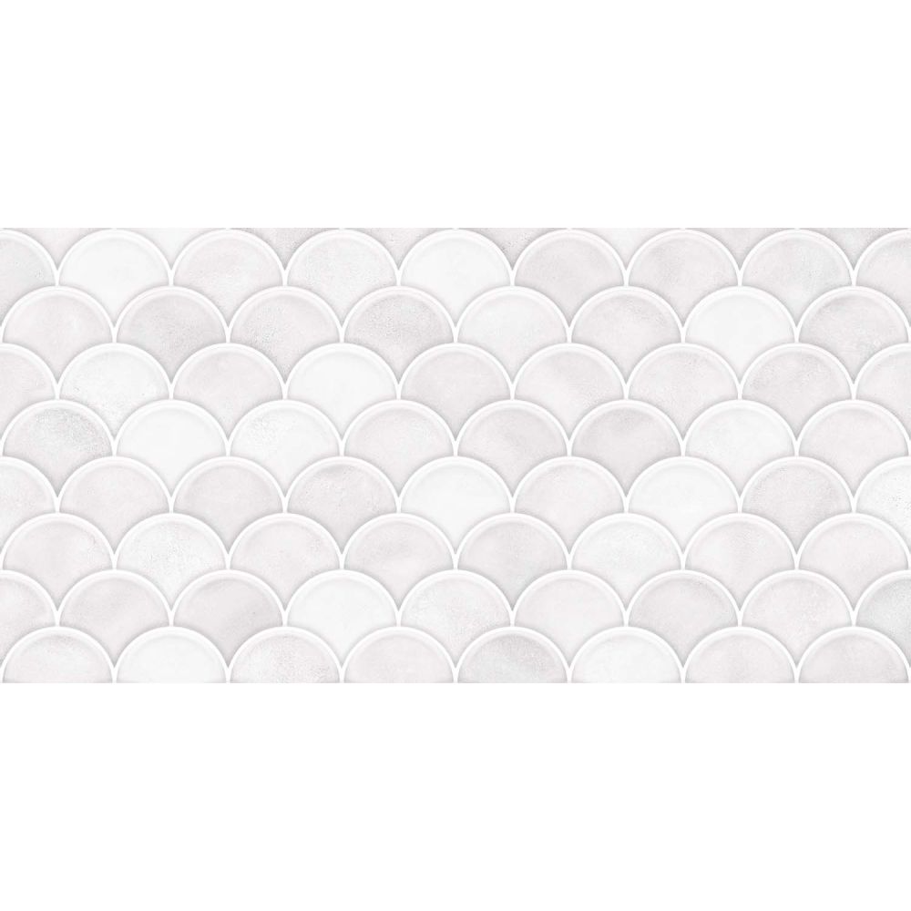 Atlantis White Gloss Decor Ceramic Tile 600x300mm