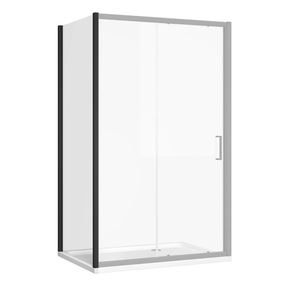 Fabio Black Shower Side Panel 700mm