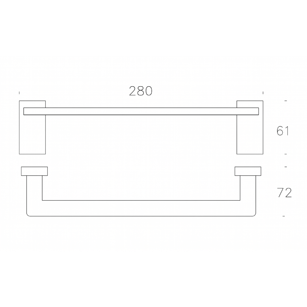 Nyland Chrome Towel Ring 280mm