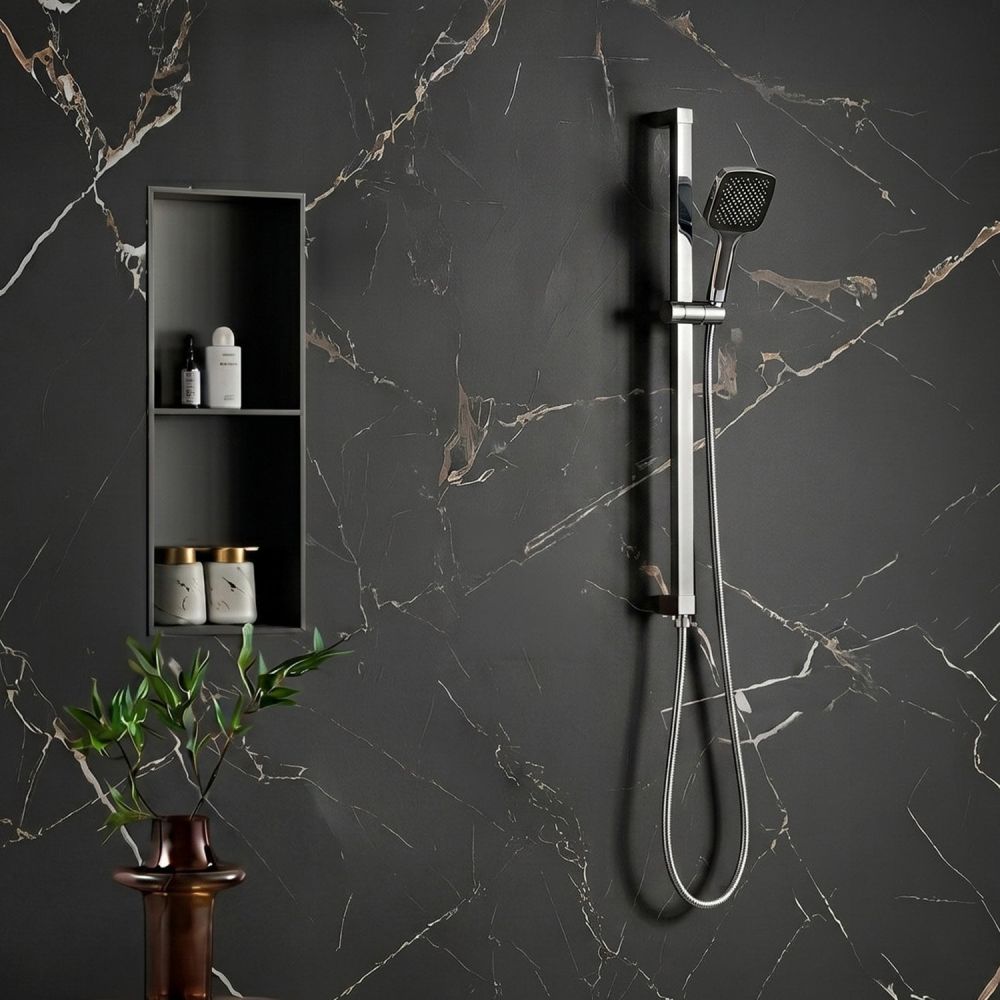 Flint Chrome Square Shower Slide Rail Kit