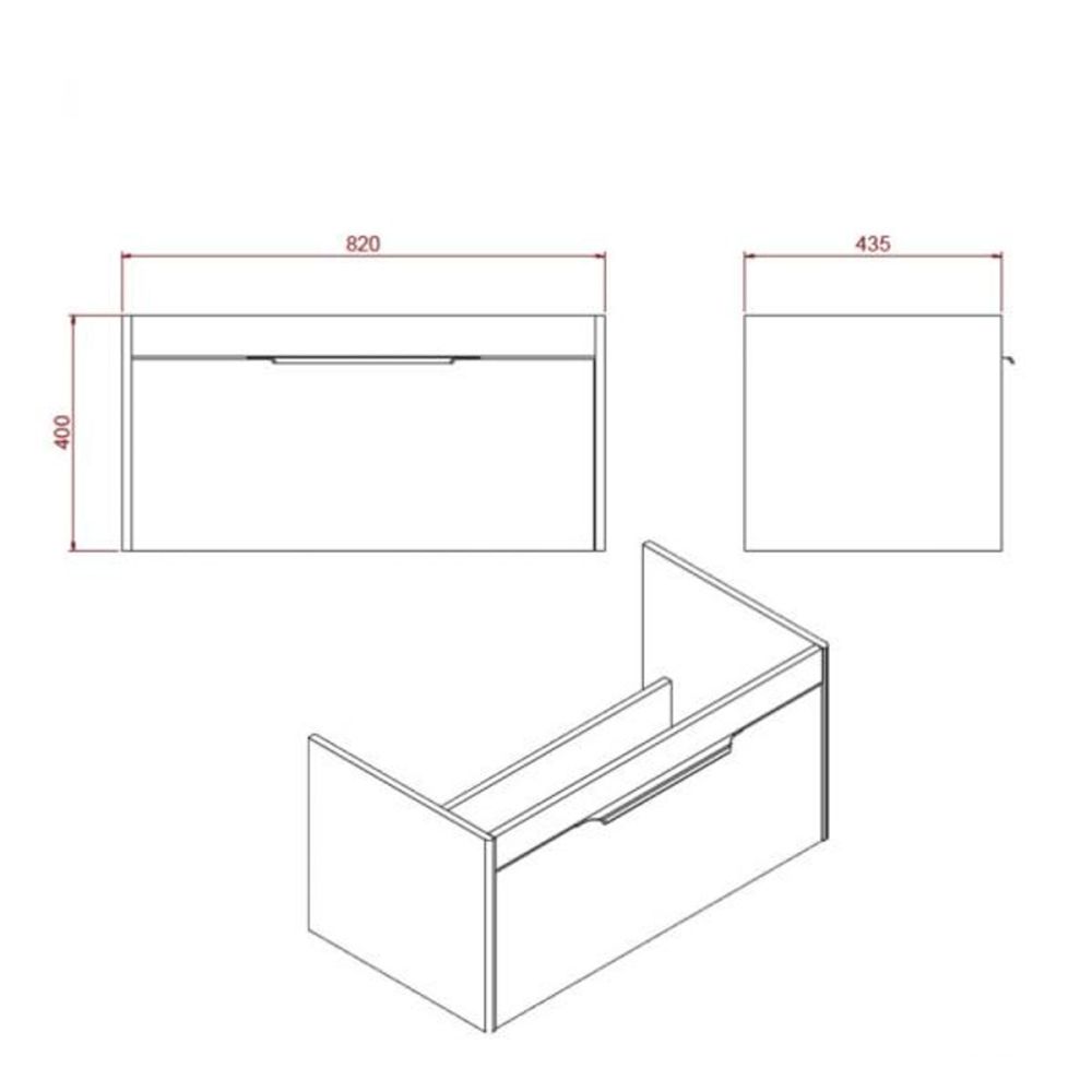 Britton Shoreditch Matt Grey Single Drawer Wall Hung Vanity Unit with Ice Blue Worktop 850mm