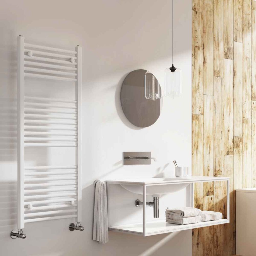 Neptune White Heated Towel Rail 1200x500mm