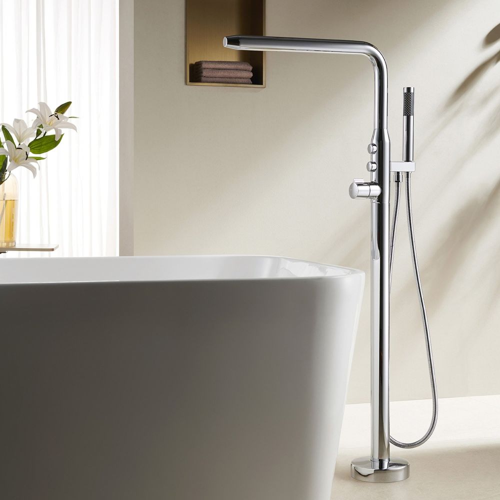 Manisa Chrome Floor Standing Bath Shower Mixer Roomset