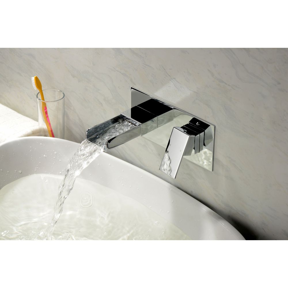 Cairo Chrome Wall Mounted Basin Mono Tap - lifestyle image 2