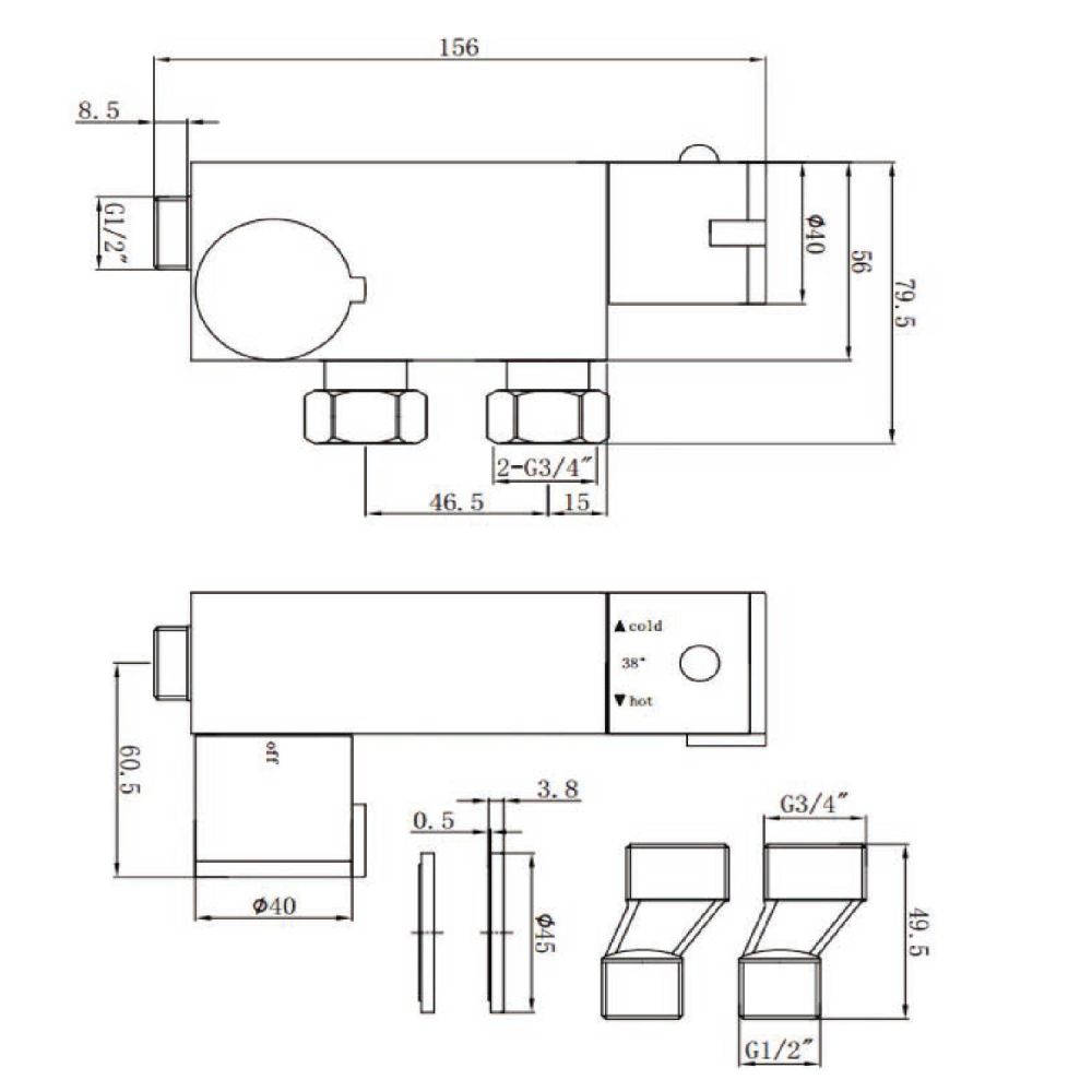 Chrome Douche with Thermostatic Mixer Valve