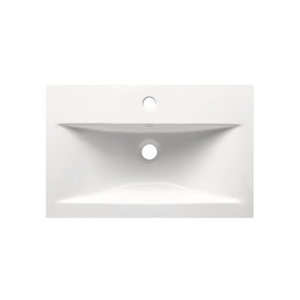 Nante Gloss White Wall Hung Vanity Unit with Ceramic Basin 600mm