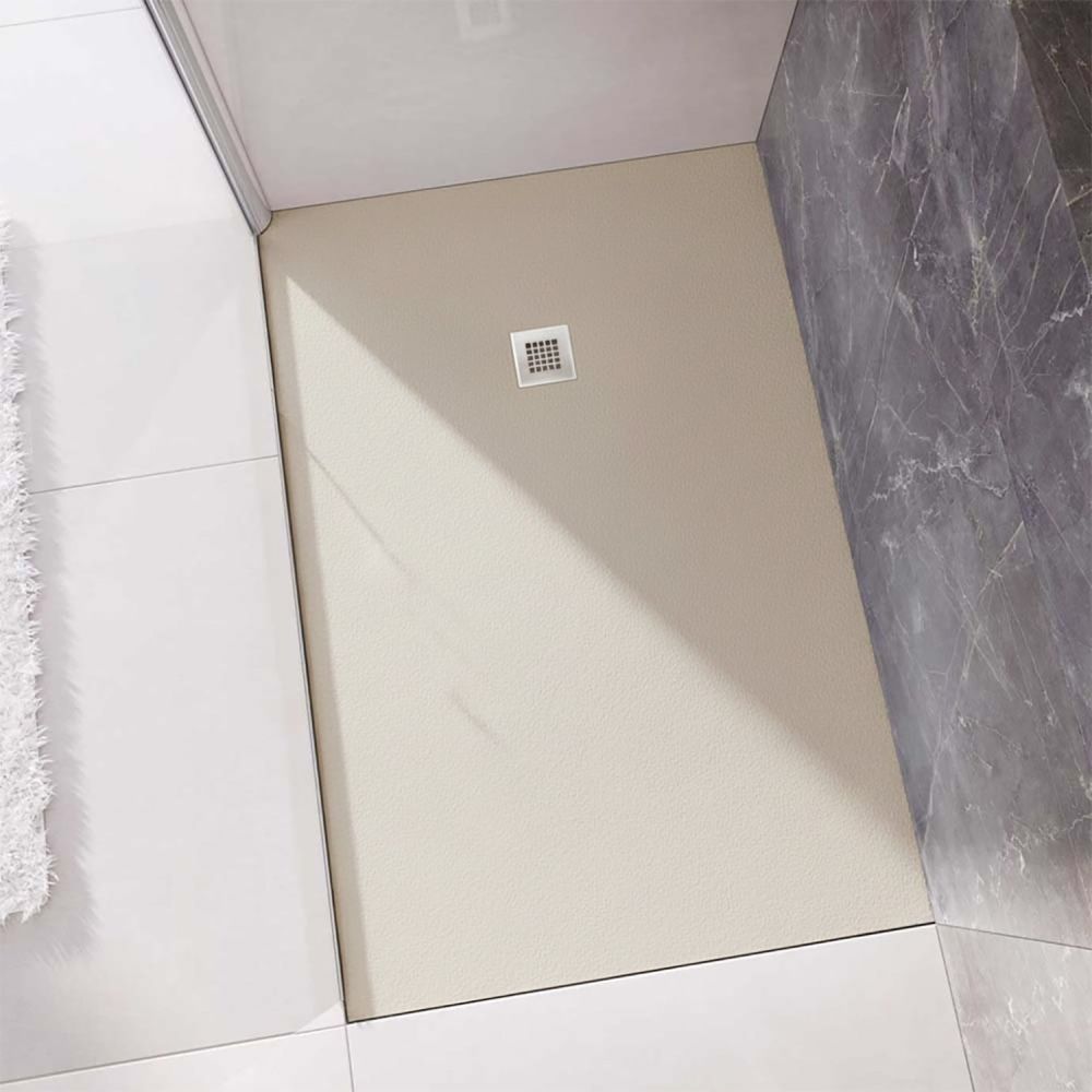 Peoria Beige Slate Effect Rectangle Shower Tray