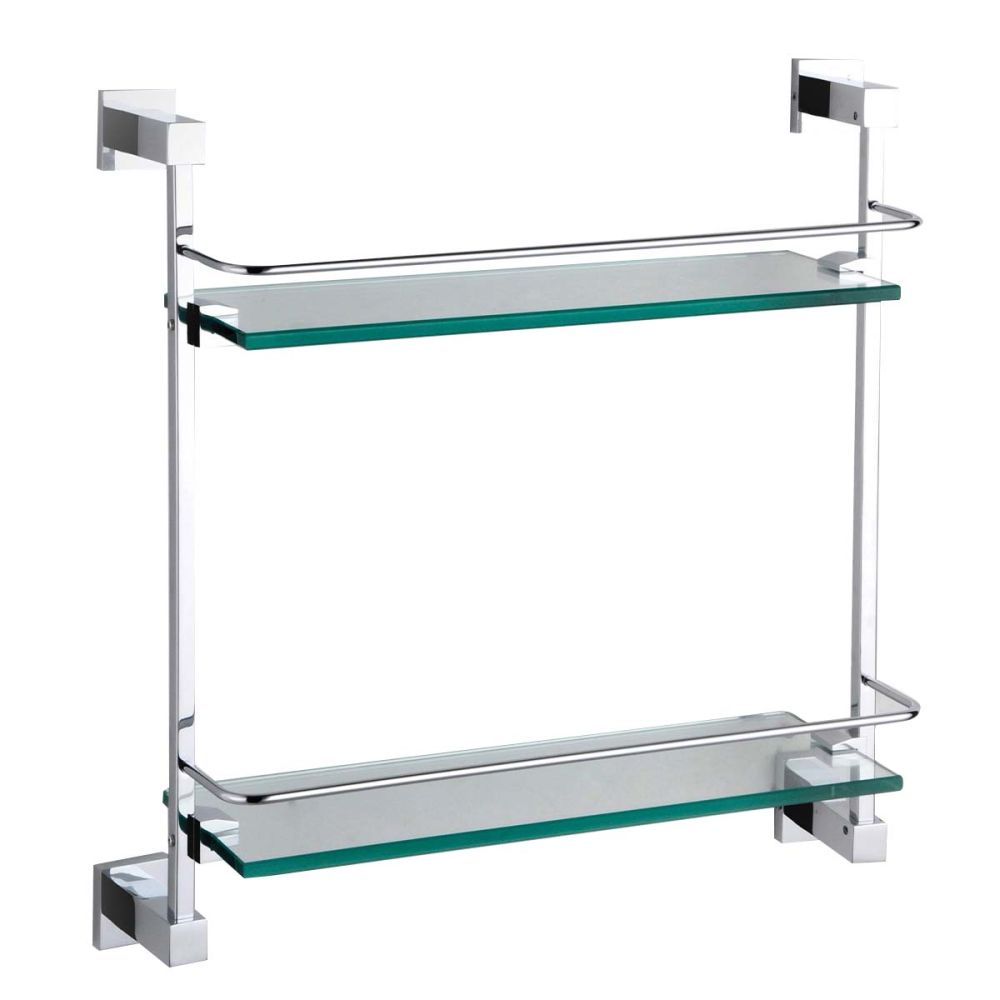 Quad Chrome Double Glass Shelf